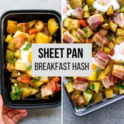 Sheet Pan Breakfast Hash and Eggs for meal prep