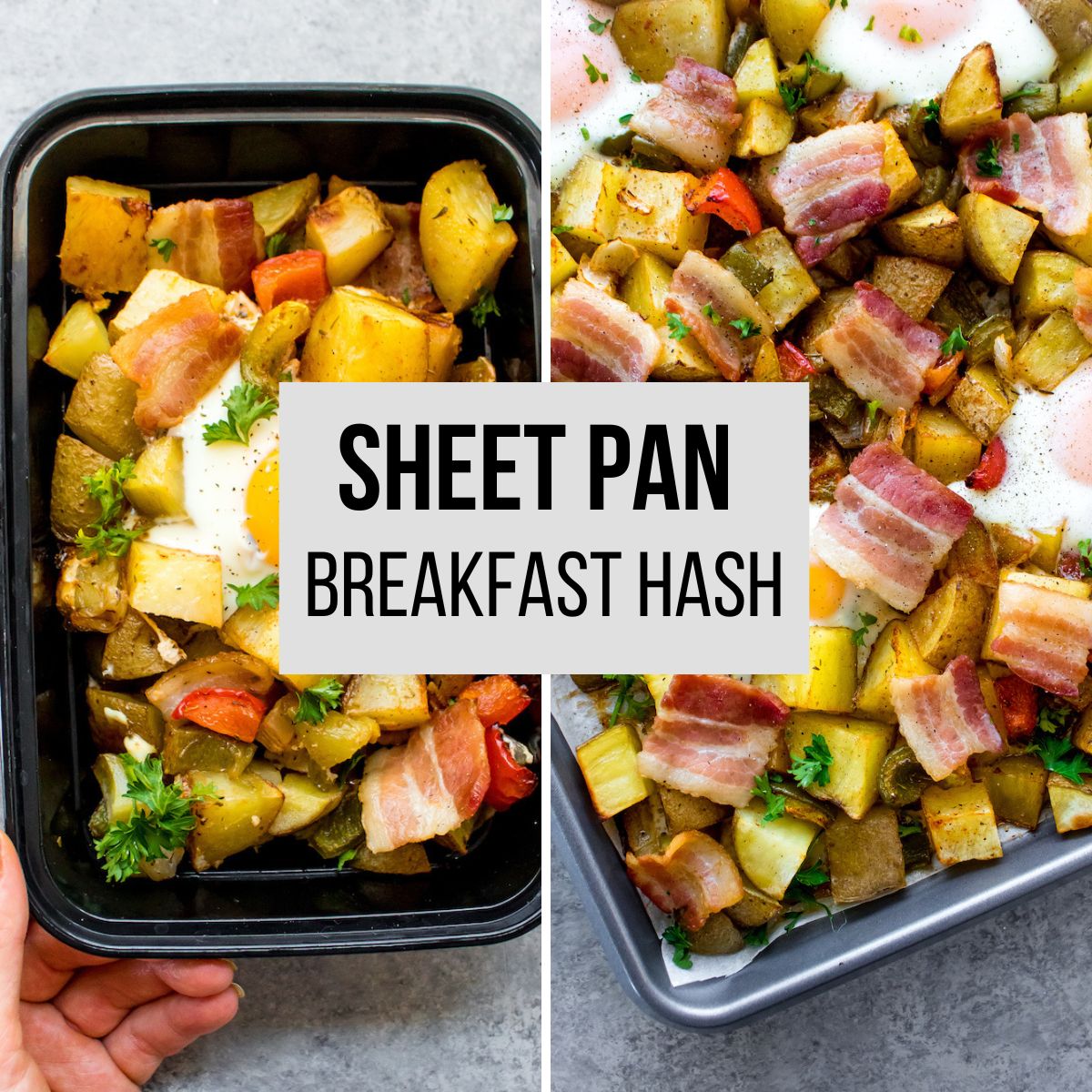 Sheet Pan Breakfast Hash and Eggs for meal prep