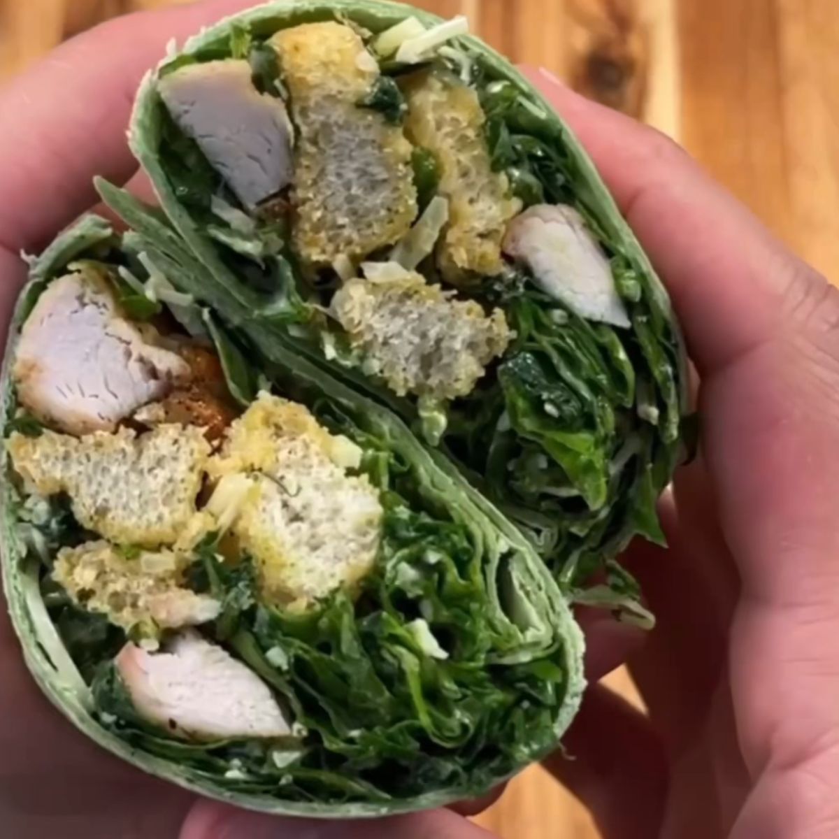 High Protein Chicken Caesar Salad Wrap