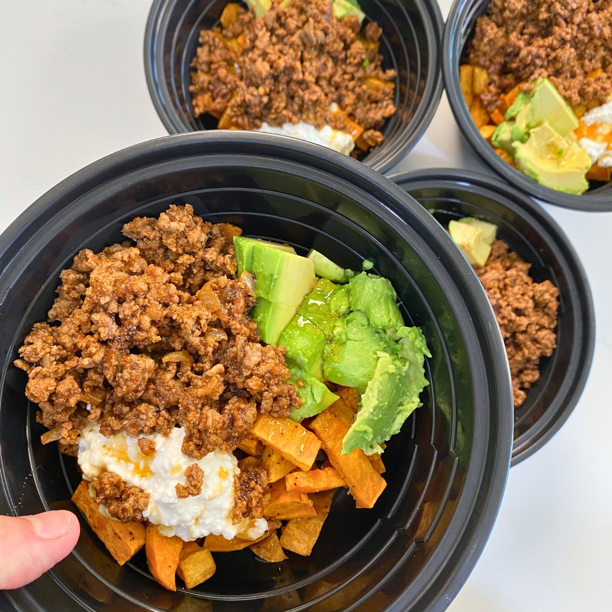 hot honey sweet potato bowl