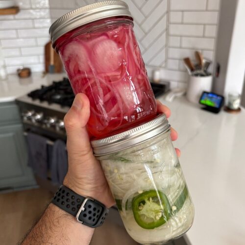 Quick Pickled Onions Two Ways red and white onions