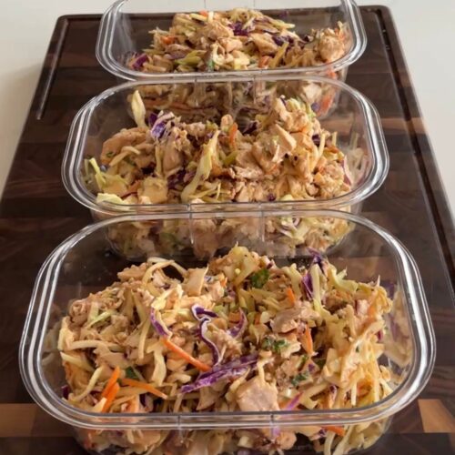 viral costco chicken hack asian salad meal prep
